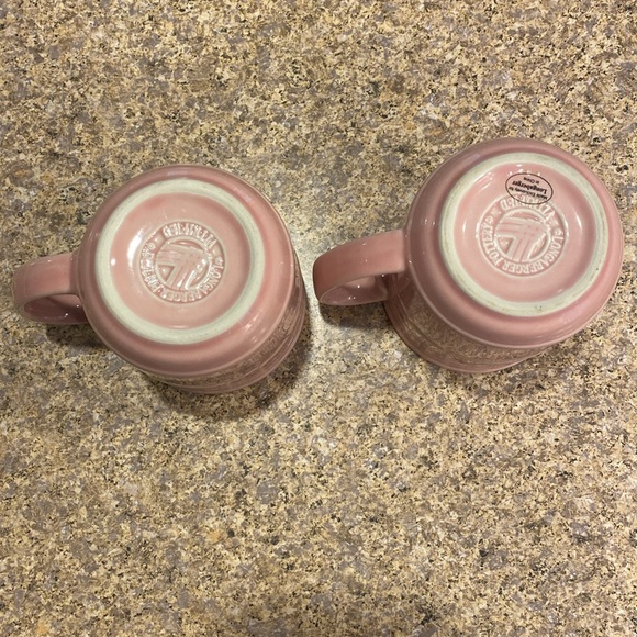 2 Longaberger Pink Mugs Woven Traditions Vitrified Pottery  (Mugs Only) - Picture 14 of 17